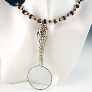 Tiger Eye Magnifying Glass Necklace